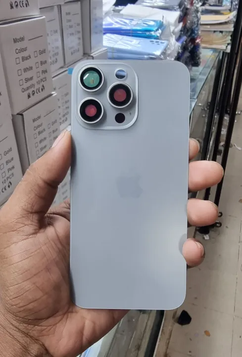 Picture of Backshell for iPhone 15 Pro Max Replacement Back Battery Cover Back Rear Glass Case - camera