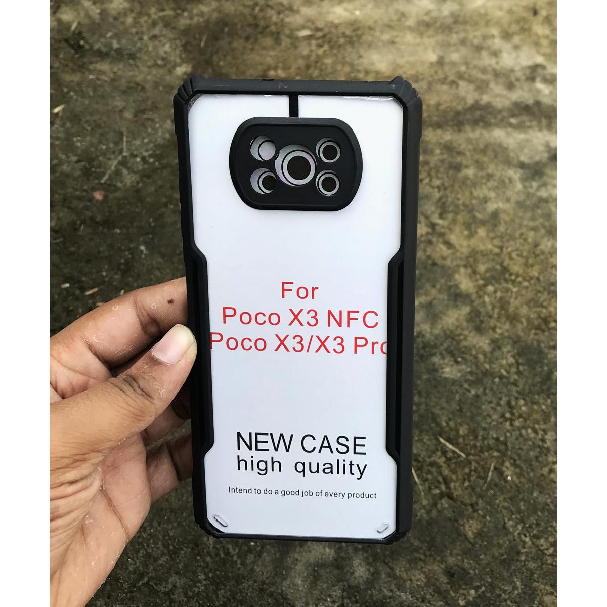 Picture of For Xiaomi Poco X3 / X3 Nfc / X3 Pro Shockproof Transparent Pc Tpu Bumper Military Grade Rugged Case For Xiaomi Poco X3