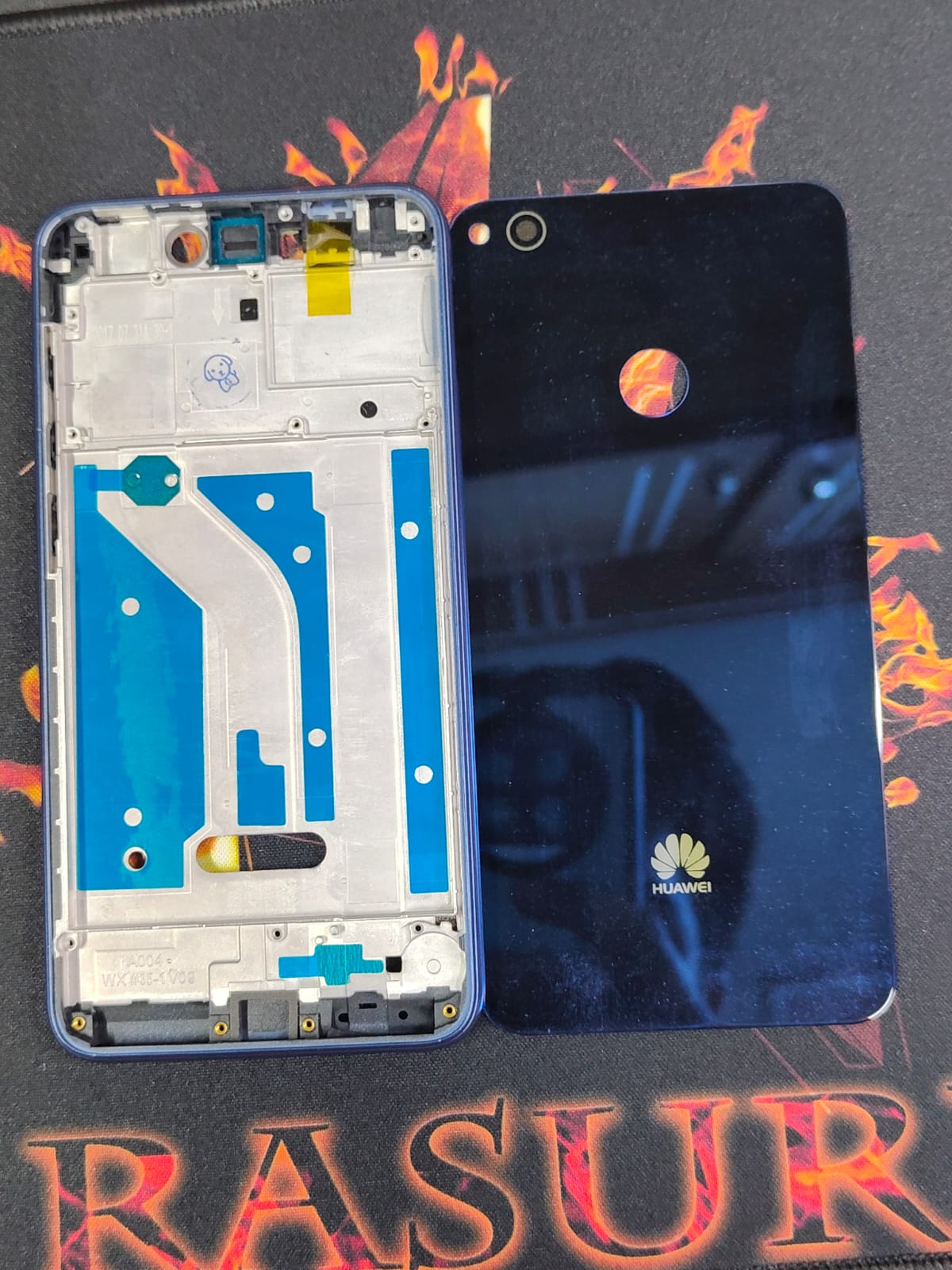 Picture of Replacement Complete Housing Full Body Compatible with Huawei P8 Lite 2017 (Glass) Back Panel / Back Shell and LCD Middle Frame with Volume Buttons