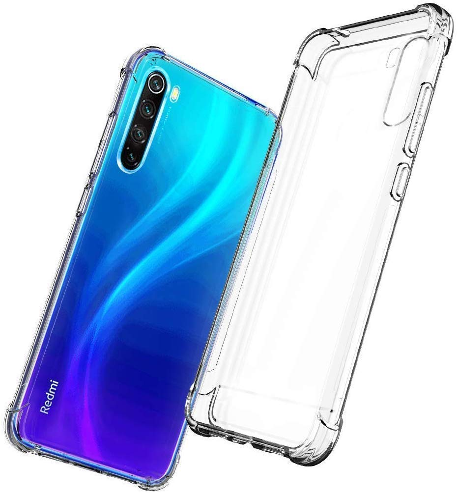 Picture of Transparent Back Clear Cover case + Xundd Protective Cover + Silicone Back Cover With Camera Protection Specially Designed For  Redmi Note 8 Back Cover.