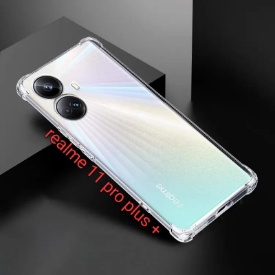 Picture of For Realme 10 Pro Plus Soft TPU Clear Transparent Shockproof Airbag Back Cover Case