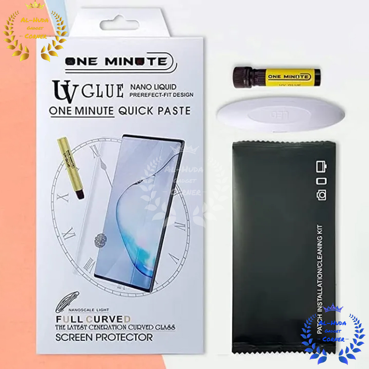 Picture of Premium UV Tempered Glass For Honor 300 5G Screen Protector Curved with Liquid Glue and UV Light -Transparent Clear