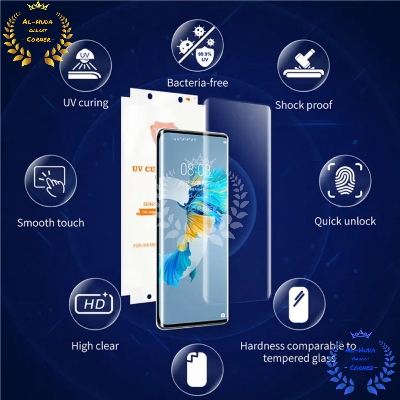 Picture of Premium UV Tempered Glass For Honor 300 Pro 5G Screen Protector Curved with Liquid Glue and UV Light -Transparent Clear