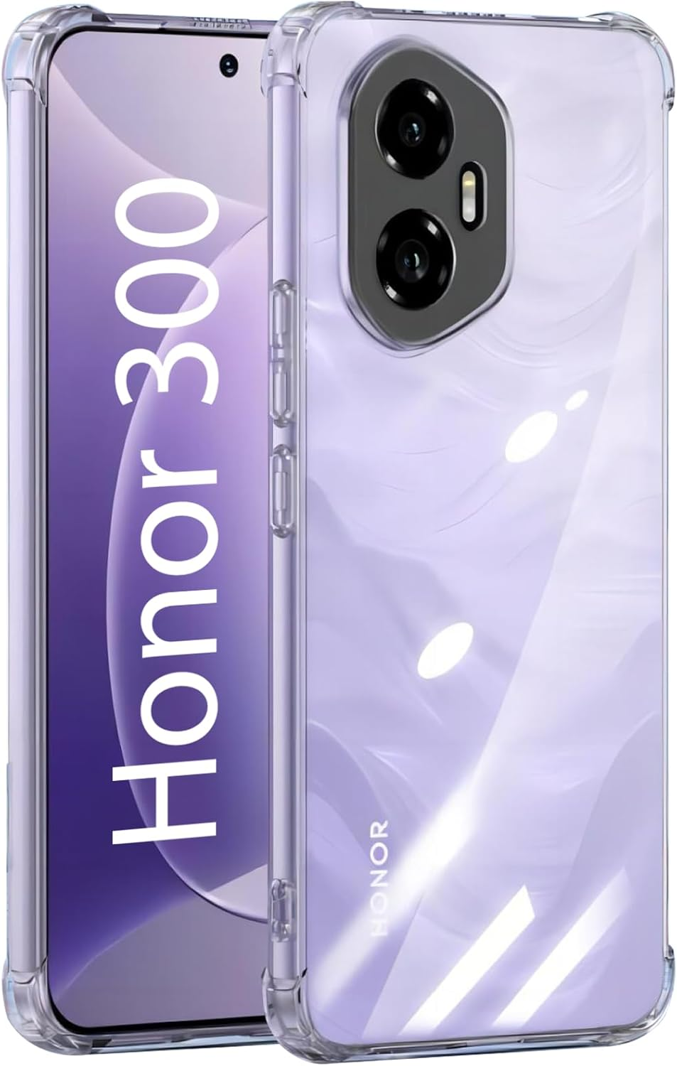 Picture of Shockproof & Transparent Crystal Clear Back Cover Case / Matte Protective Lens Flexible Back Cover for Honor 300 5G | Slim Silicone Cover with Soft Lining Shockproof Full Body Bumper Case