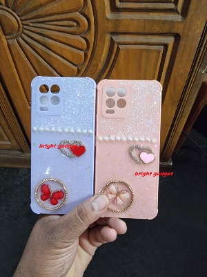 Picture of Ladies Cover For Realme 8 4G / Realme 8 Pro With 3D Stone Butterfly & Glitter Case For Realme 8 Back Cover