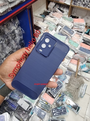 Picture of Symphony Helio 80 Back Case Soft Premium Luxury Carbon Fiber Spigen Back Cover For Symphony Helio 80