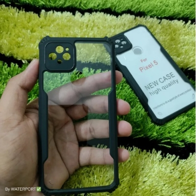 Picture of Google Pixel 5 Premium Quality Transparent Thin Back Cover Case - Black