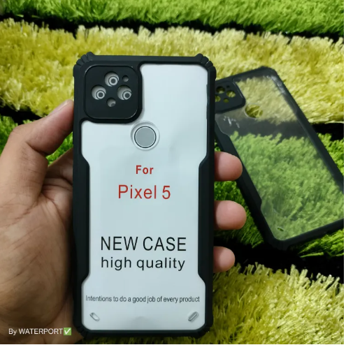 Picture of Google Pixel 5 Premium Quality Transparent Thin Back Cover Case - Black