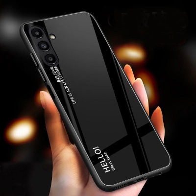 Picture of for Samsung Galaxy A04S Case Gradient Phone Back Hard Glass Cover