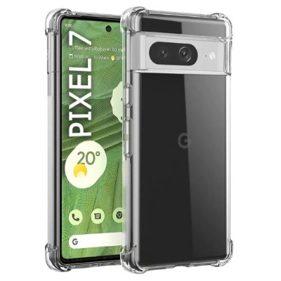 Picture of Google Pixel 7 Airbag Silicone Case Crystal Clear Soft TPU - Transparent