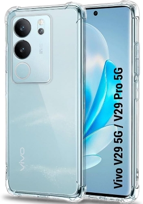 Picture of For vivo V29 / V29 Pro Silicone Airbag cover Shockproof Transparent Protective Clear Back Cover TPU Case