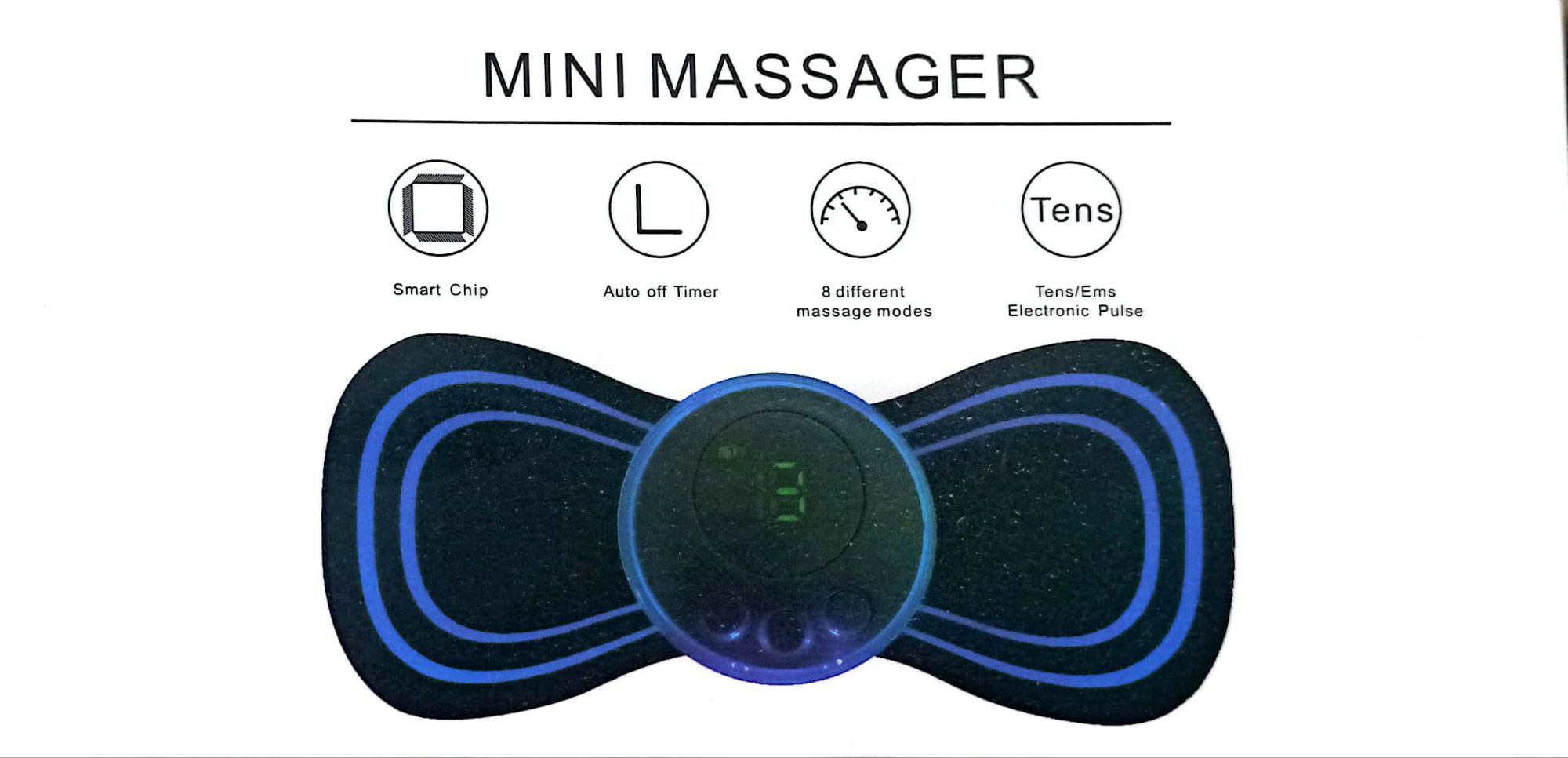 Picture of New Portable Mini Electric Neck Massager Back Body Portable With USB Charging Cable