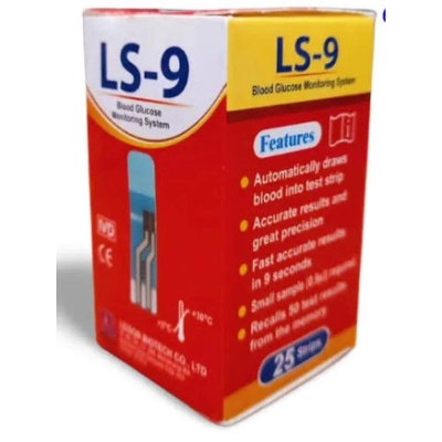 Picture of LS-9 BLOOD GLUCOSE 25 TEST STRIPS