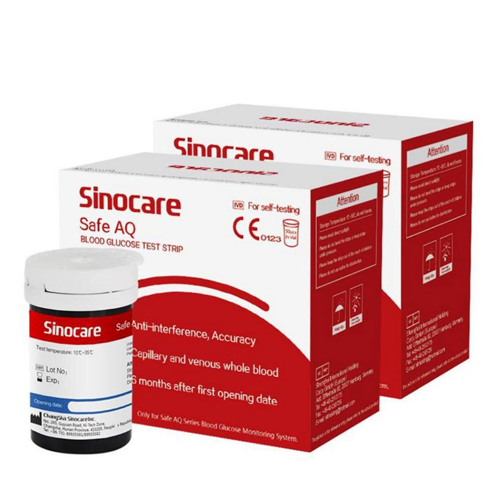 Picture of Sinocare Safe AQ 50 Pcs Test Strip for Glucometer Blood Glucose / Suger Test Meter