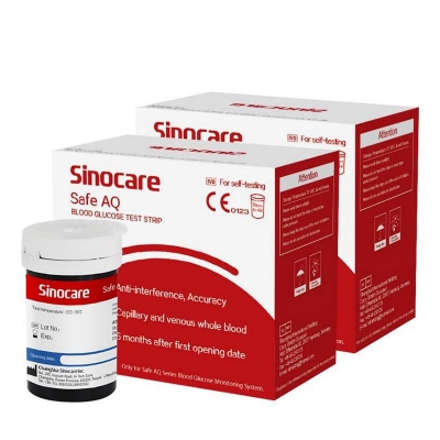 Picture of Sinocare Safe AQ 50 Pcs Test Strip for Glucometer Blood Glucose / Suger Test Meter