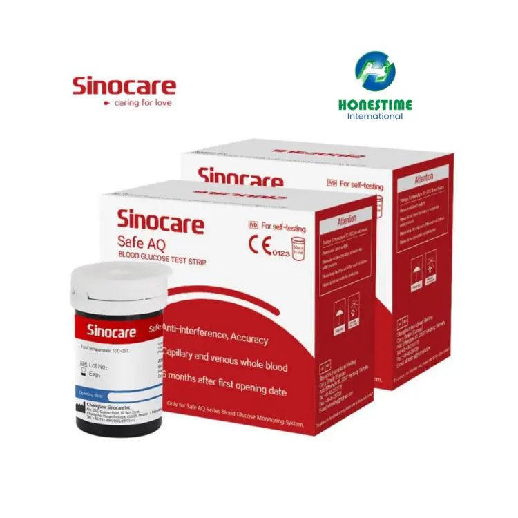 Picture of Sinocare Safe AQ 50 Pcs Test Strip for Glucometer Blood Glucose / Suger Test Meter