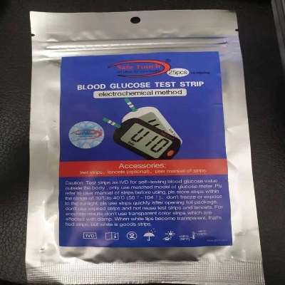 Picture of Safe Touch Glucose Meter Strips – 25pcs Foil pack strips