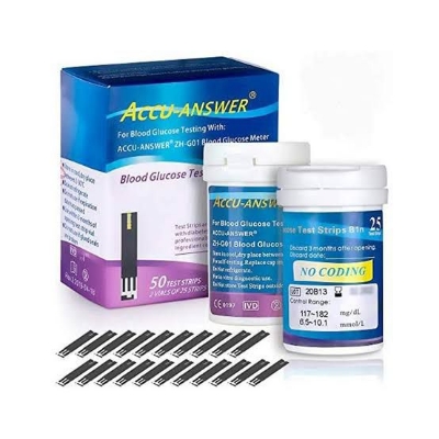 Picture of Accu Answer blood glucose test strips 50 pes