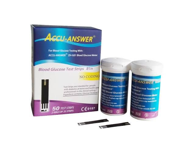 Picture of Accu Answer blood glucose test strips 50 pes
