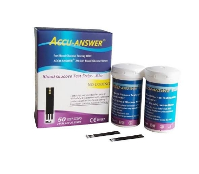 Picture of Accu Answer blood glucose test strips 50 pes