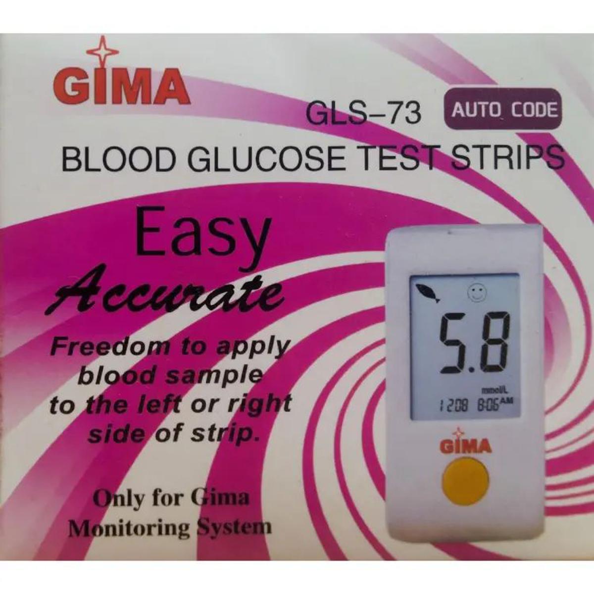Picture of GIMA blood glucose Test strip(25×2)=50pes