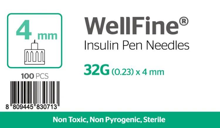 Picture of Insulin Pen Needle 4mm WellFine Made in Korea