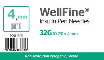 Picture of Insulin Pen Needle 4mm WellFine Made in Korea
