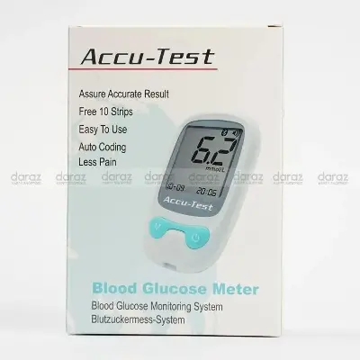 Picture of ACCU-Test Blood Glucose Monitor (Korean) with 10 Strips &10 Needles FREE