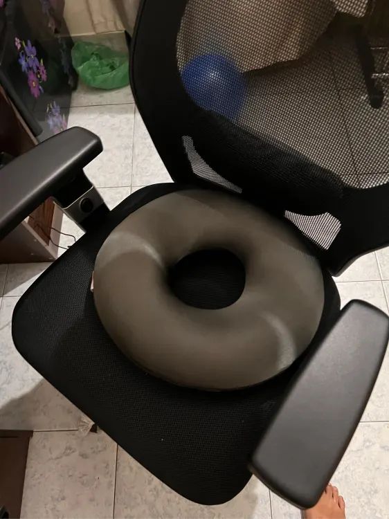 Picture of Inflatable Pile Ring Pad Donut Pillow Vinyl Rubber Seat Medical Acne-Black