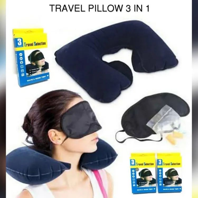 Picture of 3 In 1 Travel Selection - Multicolor (Neck Pillow, Eye Cover, Earplug)