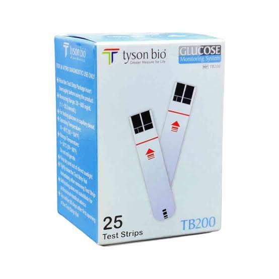Picture of Tyson bio TB 200 blood glucose test strips 25 pes
