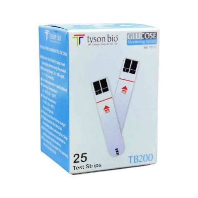Picture of Tyson bio TB 200 blood glucose test strips 25 pes