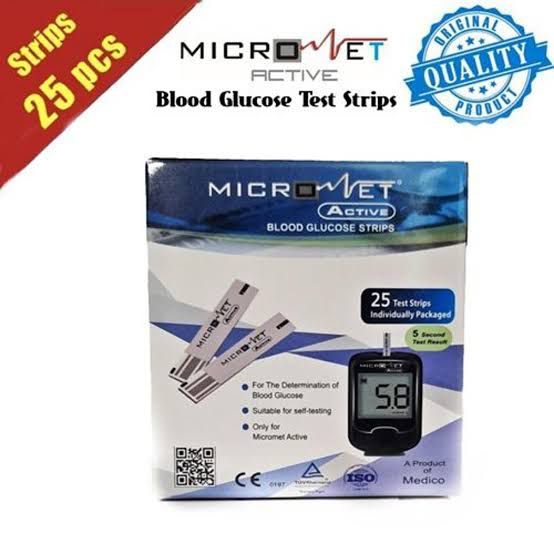 Picture of Micromet active blood glucose test strips 25 pes