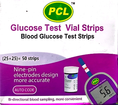 Picture of PCL blood glucose test strips 25*2 =50 pes