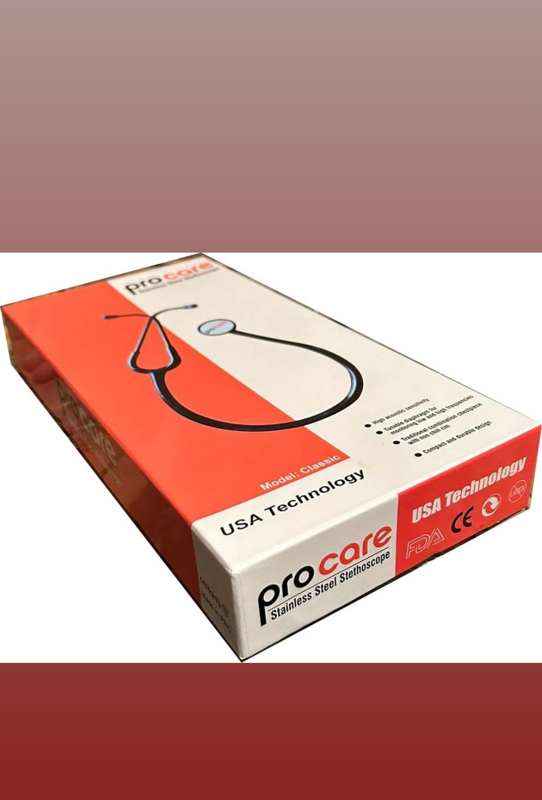 Picture of Procare Classic Stainless Steel Stethoscope -Black