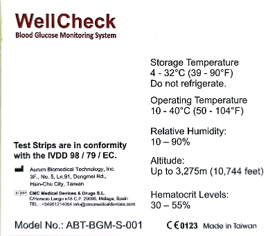 Picture of Well check Blood glucose test strips 50 pes