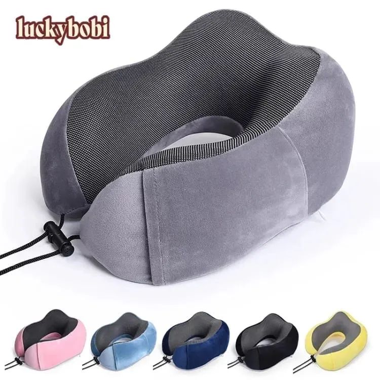 Picture of Travel Pillow Breathable Comfortable Memory Foam Pillow Easy to Carry Neck Pillow with Phone Holder