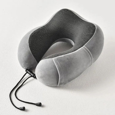 Picture of Travel Pillow Breathable Comfortable Memory Foam Pillow Easy to Carry Neck Pillow with Phone Holder