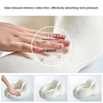 Picture of Travel Pillow Breathable Comfortable Memory Foam Pillow Easy to Carry Neck Pillow with Phone Holder