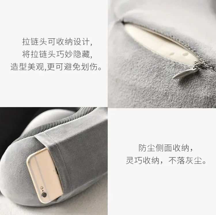 Picture of Travel Pillow Breathable Comfortable Memory Foam Pillow Easy to Carry Neck Pillow with Phone Holder