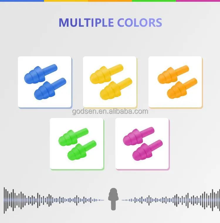 Picture of Waterproof Silicone Ear Plugs Sleep Noise Prevention Earplugs Noise Reduction