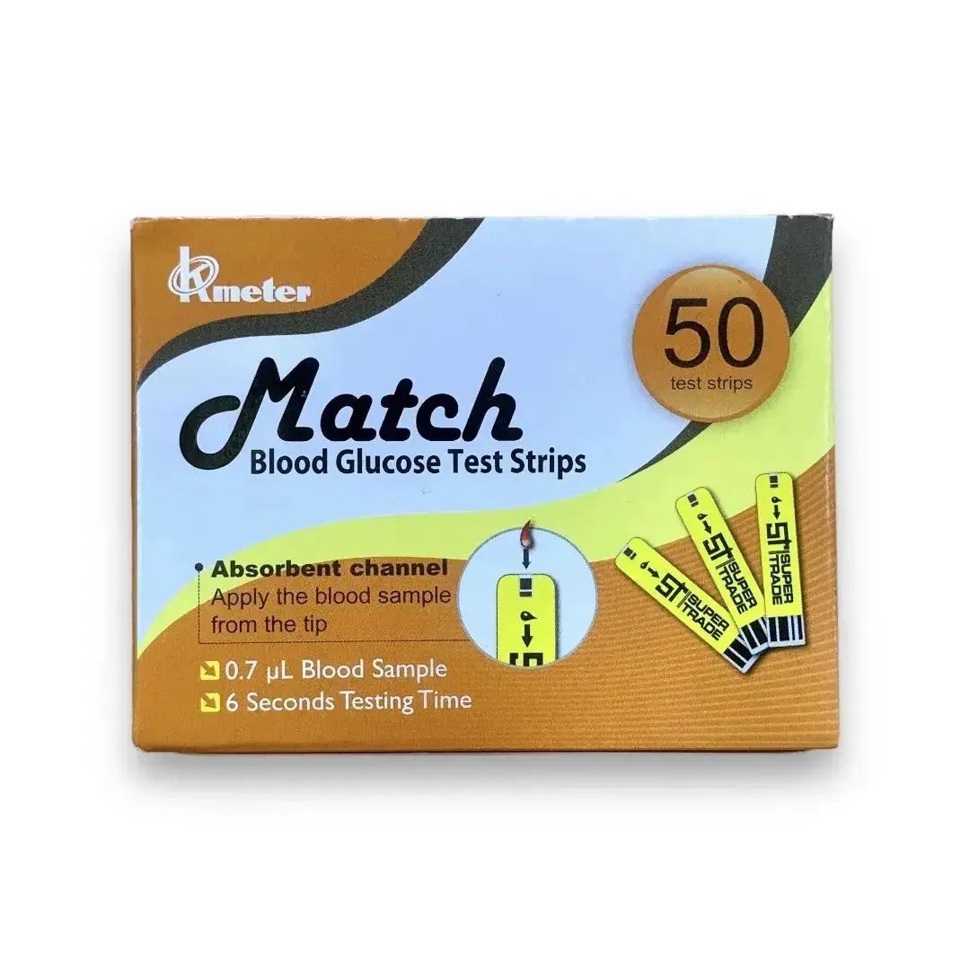 Picture of Match Glucometer Test Strip (25*2)50 PCS