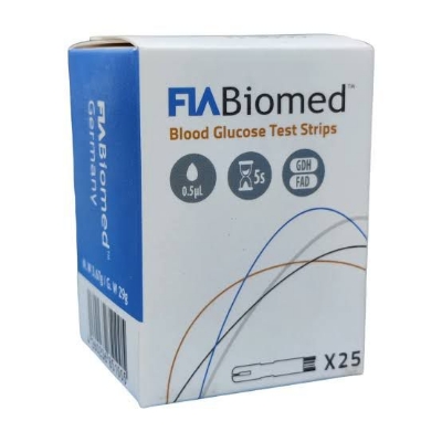 Picture of FIA Biomed Blood glucose test 25 Strips