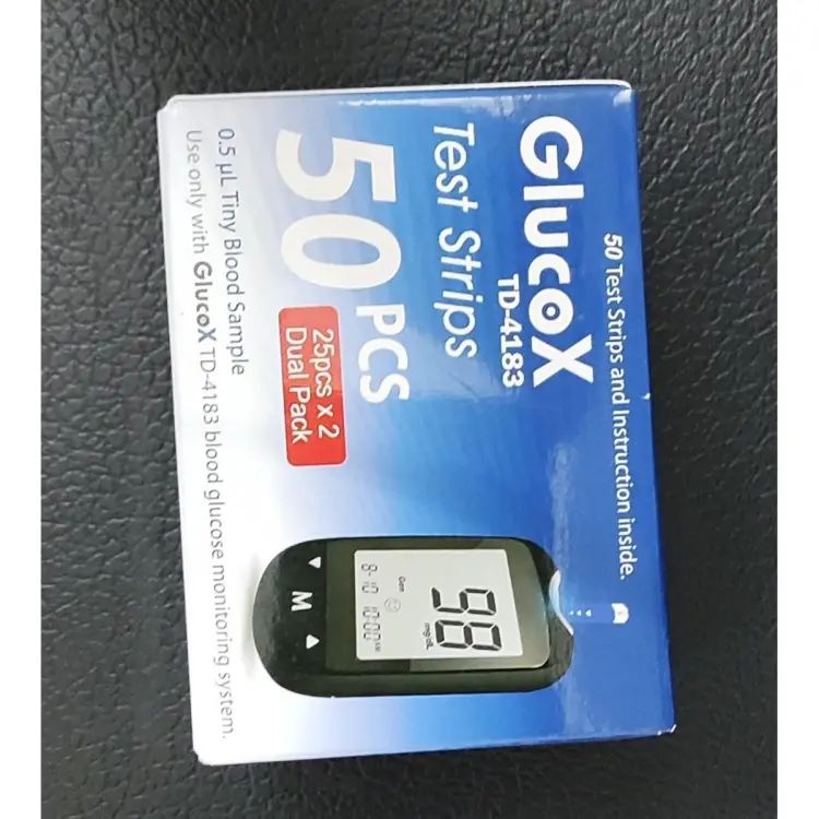 Picture of GlucoX TD 4183 glucose meter test strips 50strips