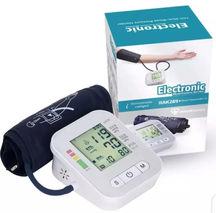 Picture of Auto blood pressure machine-digital automatic blood pressure bp monitor set with voice function - cycle light