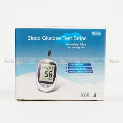 Picture of Accu Test Elite Blood Glucose Check Strip (1BOX 2VAIL 50PCS)