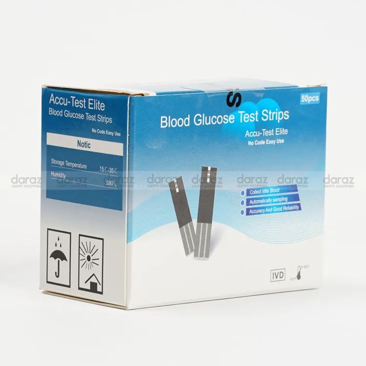 Picture of Accu Test Elite Blood Glucose Check Strip (1BOX 2VAIL 50PCS)
