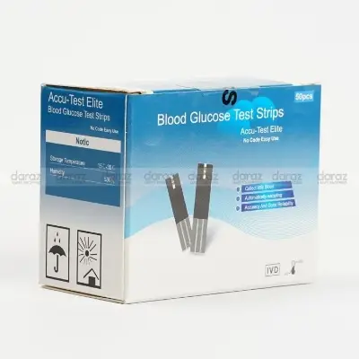 Picture of Accu Test Elite Blood Glucose Check Strip (1BOX 2VAIL 50PCS)