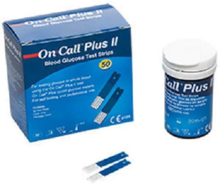 Picture of ON CALL PIUS Blood Glucose Test Strips 50 Pcs