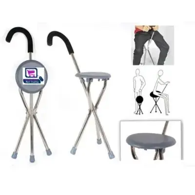 Picture of Hospital Medical Aluminium Adjustable Old Man Walking Stick with Sea